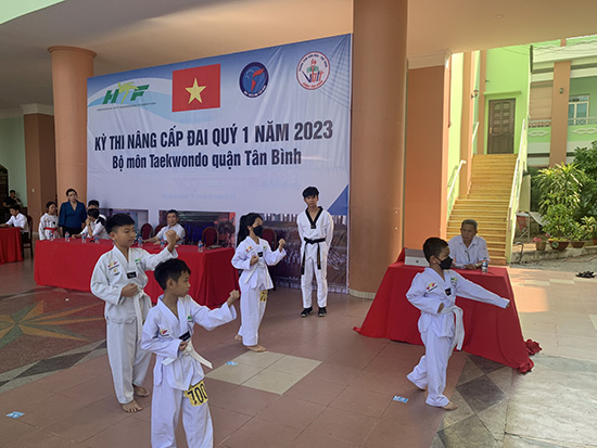 Kỳ thi nâng cấp đai bộ môn Taekwondo - Nhà Thiếu nhi Quận Tân Bình